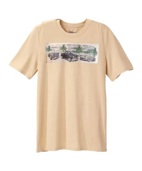 Silvert s Men s Adaptive Graphic T Shirt with Open Back Adaptive Clothing for Men with Disabilities Adaptive Wear for Seniors Handicap Elderly Disabled Men