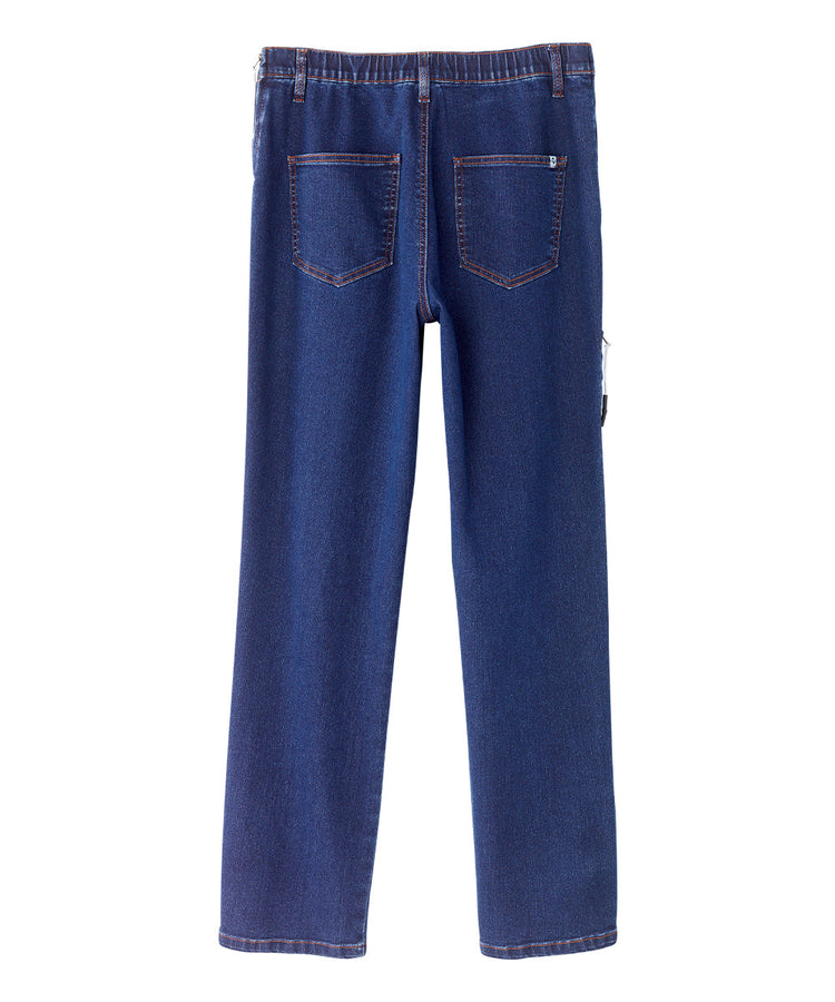 six pocket construction three on one side two on the other and two back pockets