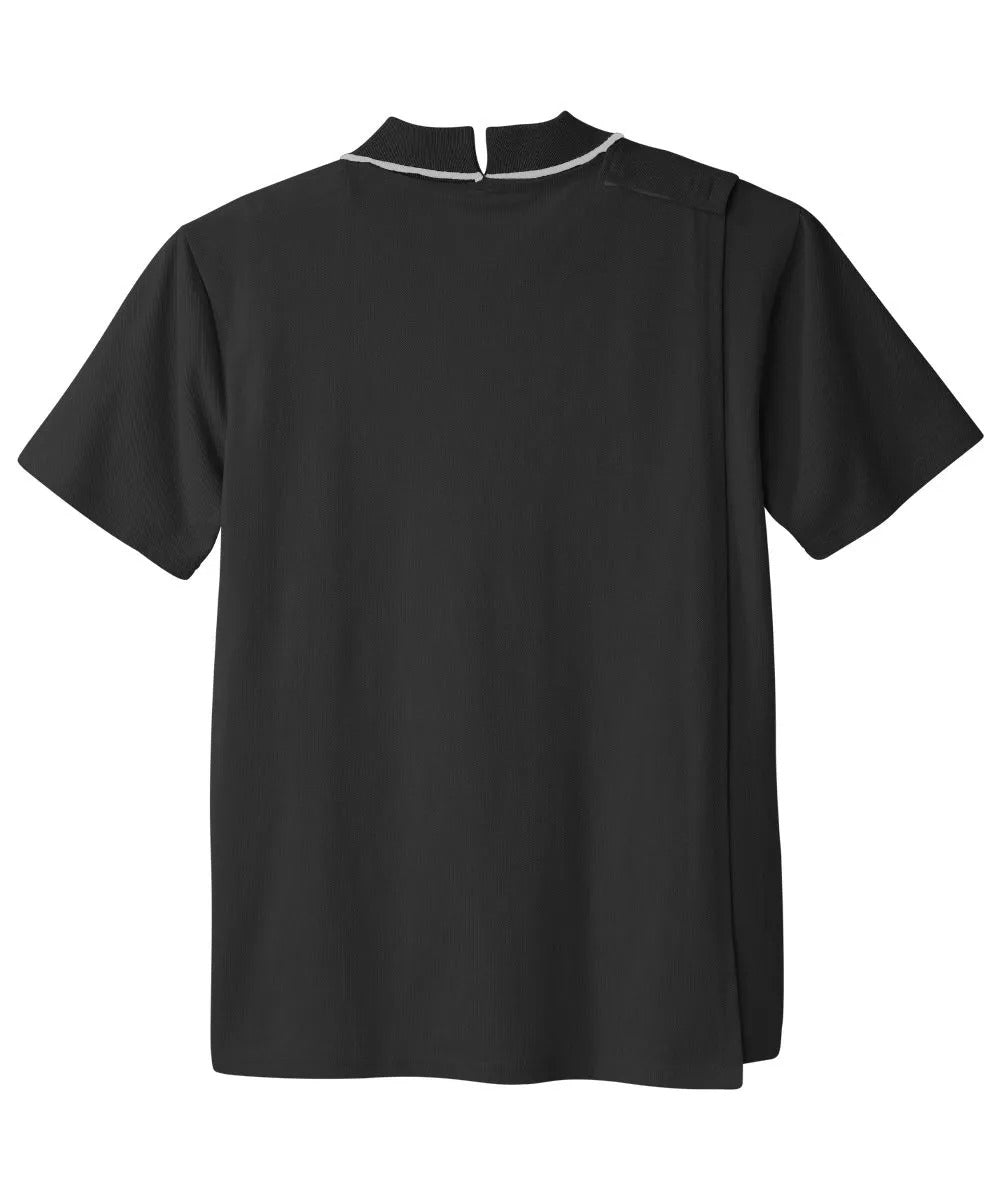 Men's Polo with quarter zippper. Black trim on Collar.