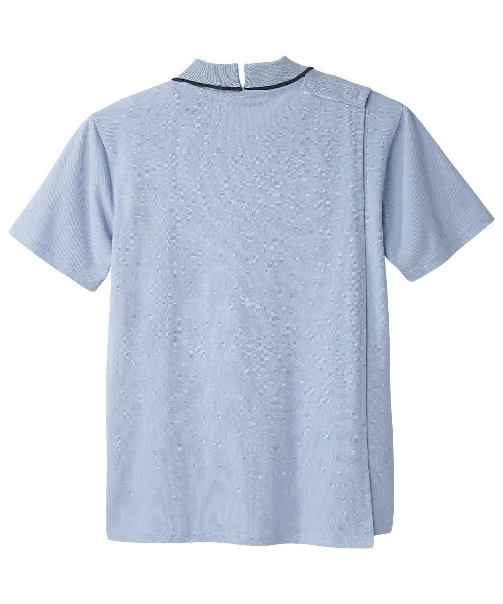 Men's Polo with quarter zippper. Black trim on Collar.