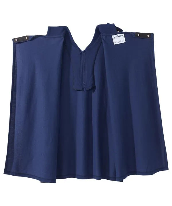 june adaptive mens zip polo shirt open back intense indigo