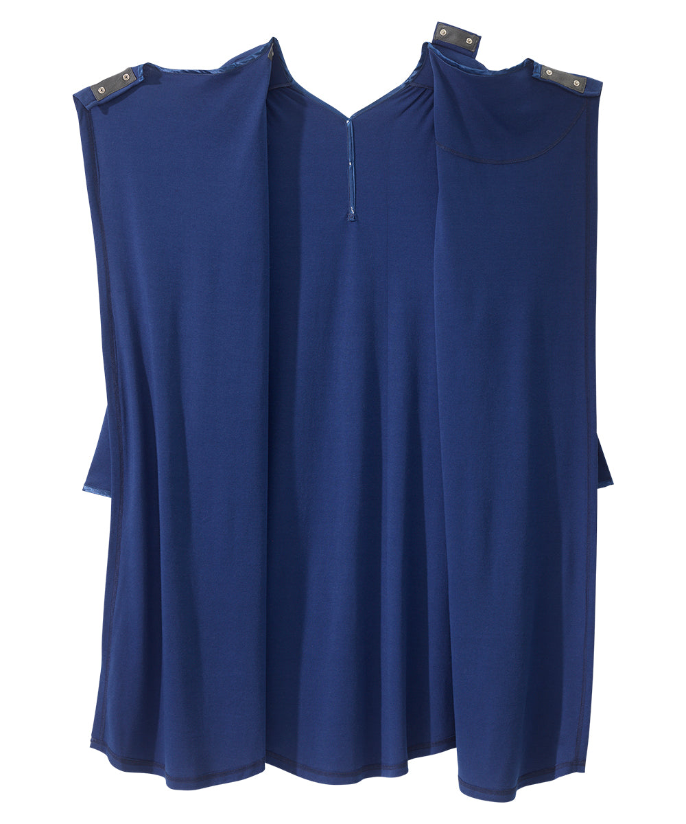 Navy Women's Long Sleeve Open Back Nightgown