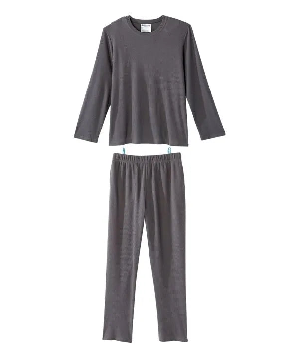 Men s Knit Pajama Set With Back Overlap Top Pull on Pant