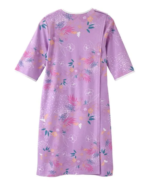 Back of the Soft tropical Women's Knit Open Back Nightgown