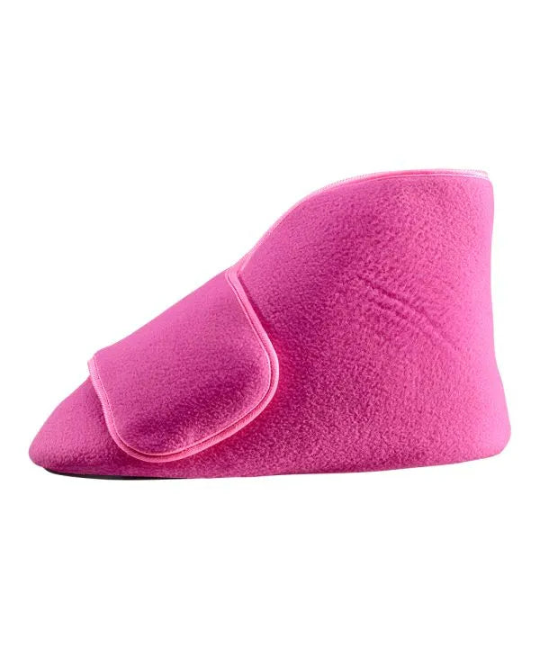 Unisex Wide Easy-On Fleece Bootie Slipper fuschia side