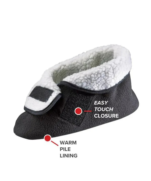 Unisex Wide Easy-On Fleece Bootie Slipper insideout