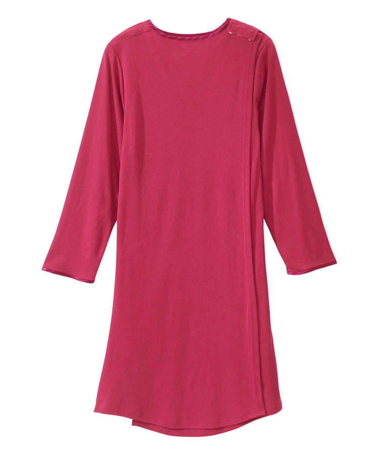 Back of the wine Women's Long Sleeve Open Back Nightgown