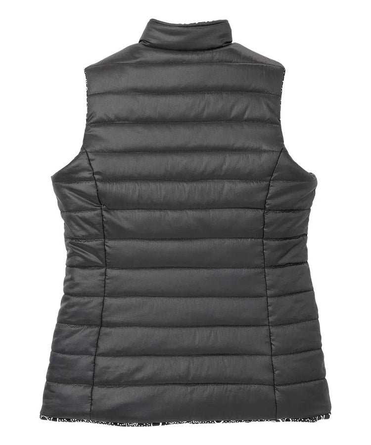 Back of the Black Silver Women’s Reversible Front Vest with Magnetic buttons