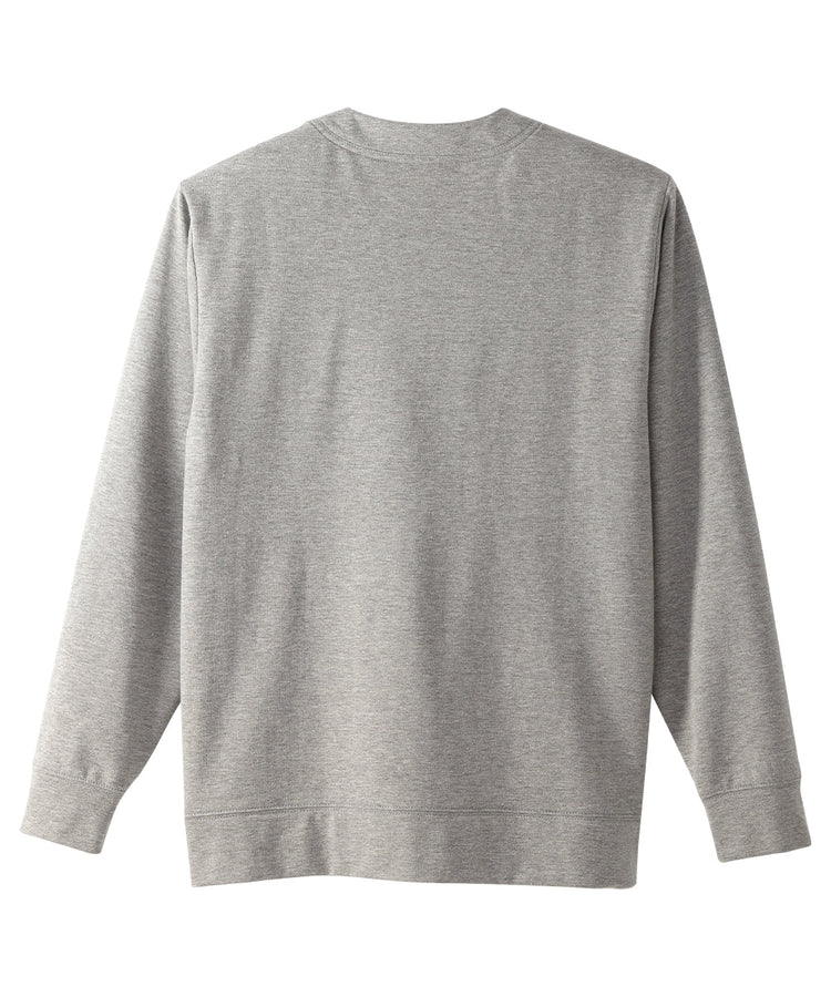 Back of the Heather Gray Women’s Self Dressing Fleece Cardigan with Magnetic Button