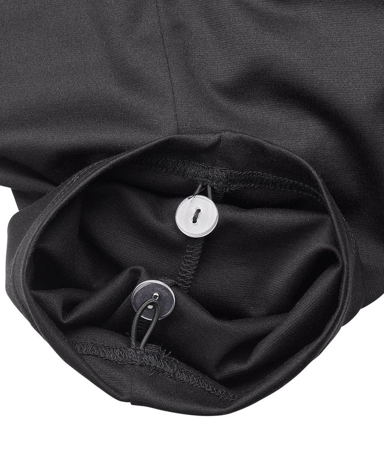 Bottom of the black Women's Soft Knit Pants with adjustable straps