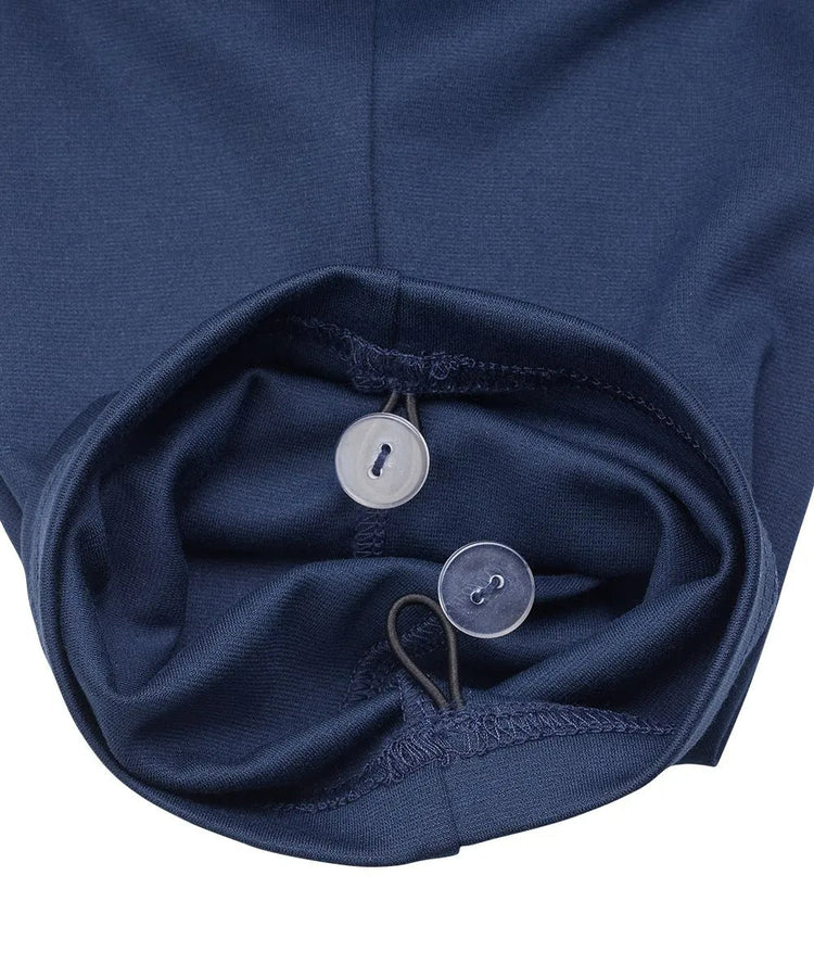 Bottom of the navy Women's Soft Knit Pants with adjustable straps