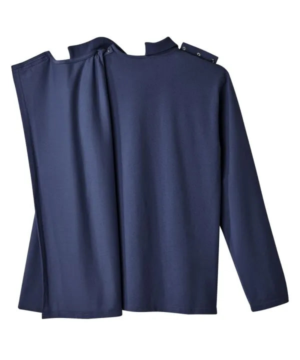 june adaptive mens long sleeve polo shirt with open back dark navy
