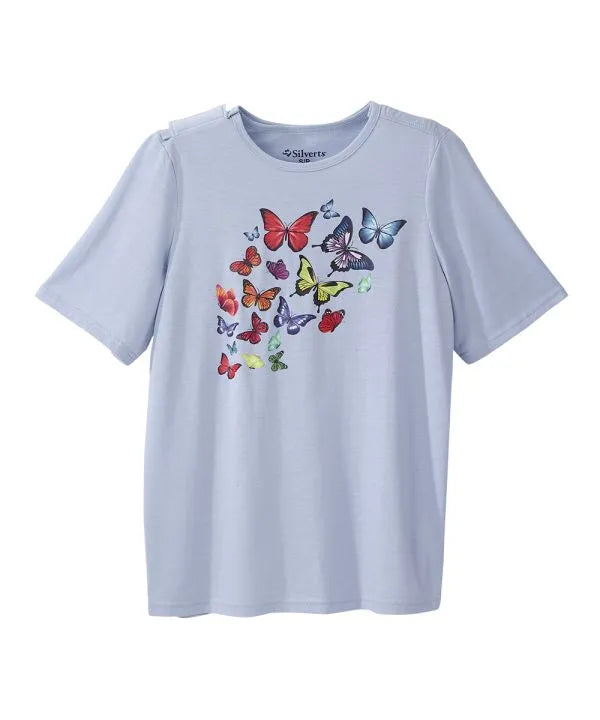 Women's Graphic Tee with Open Back