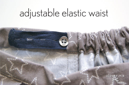 Zoomed in adjustable elastic waist