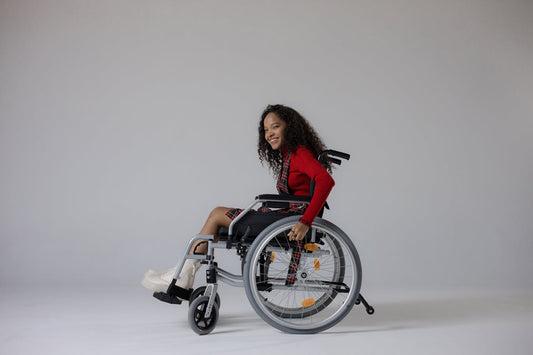 Woman on a wheelchair