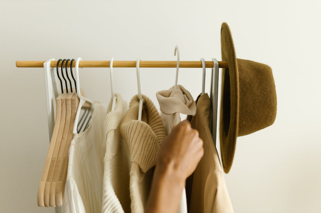 Clothes hanging on a rack