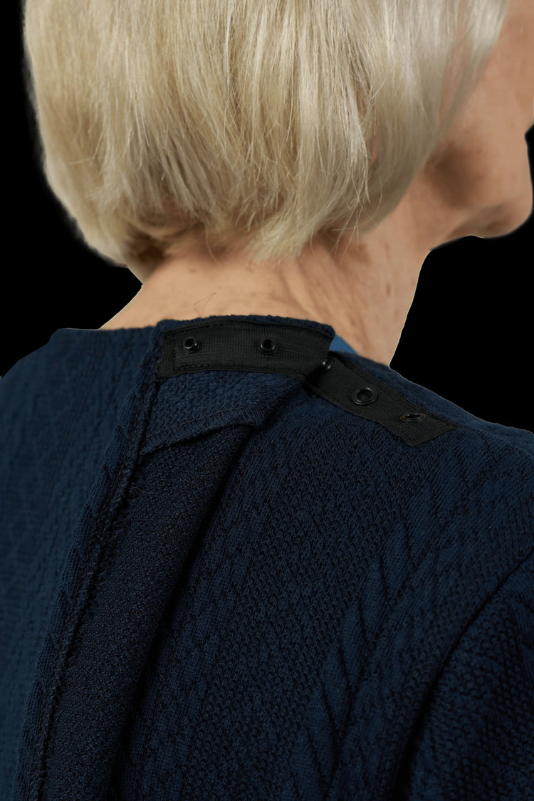 Easy-Access Snap-Front Cardigan for Assisted Dressing | Cable Knit Adaptive Cardigan