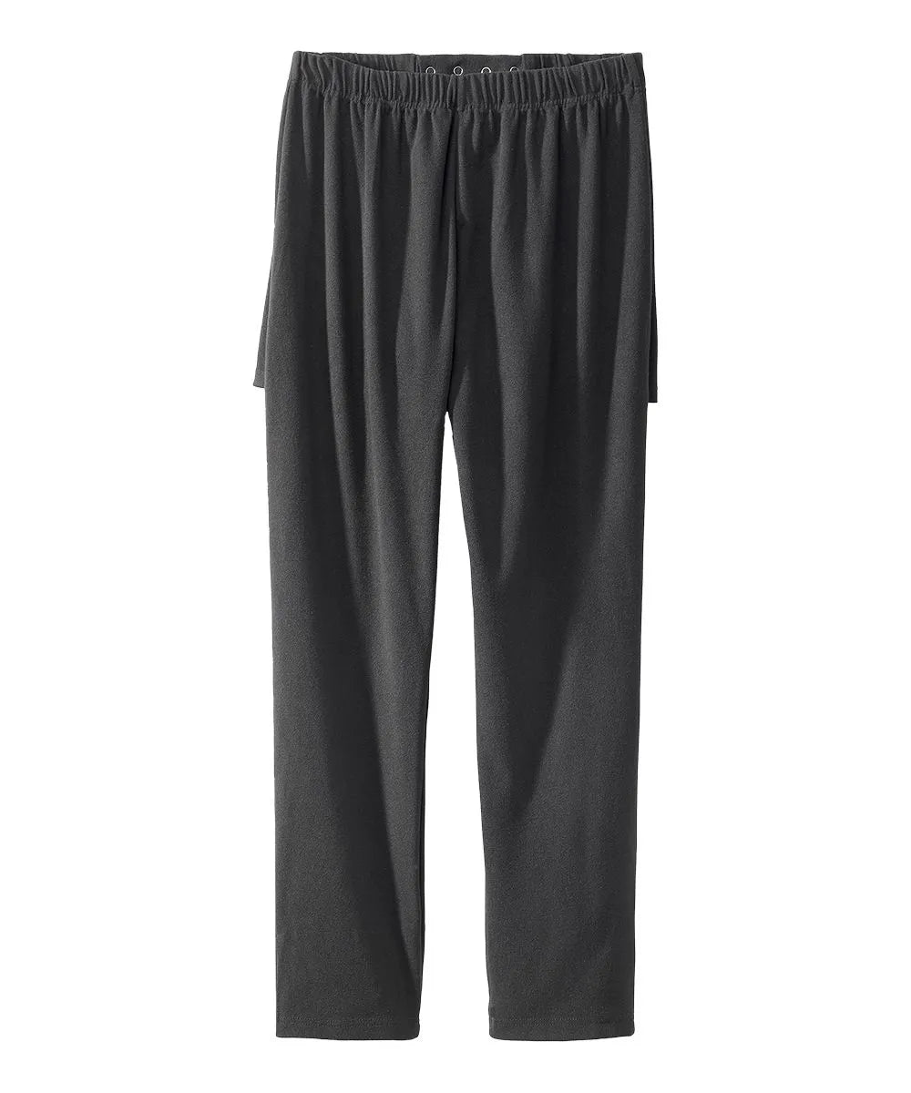 Men's Soft Stretch Pants with Back Overlap Black Front View