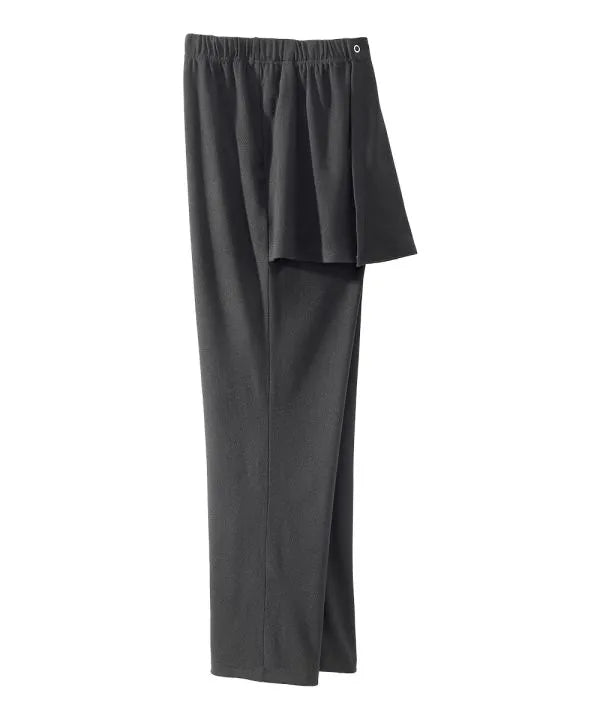 Men's Soft Stretch Pants with Back Overlap Black side view