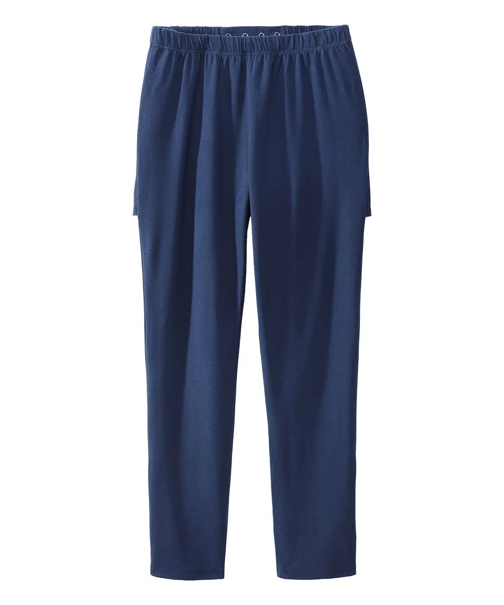 Men's Soft Stretch Pants with Back Overlap Navy Front view