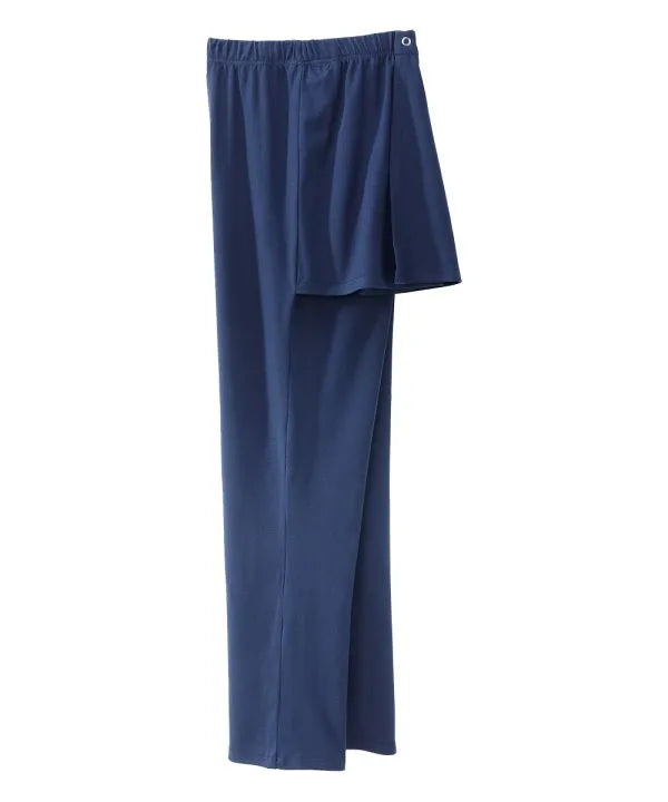 Men's Soft Stretch Pants with Back Overlap Navy side view
