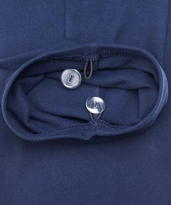 Men's Soft Stretch Pants with Back Overlap Navy inner buttons