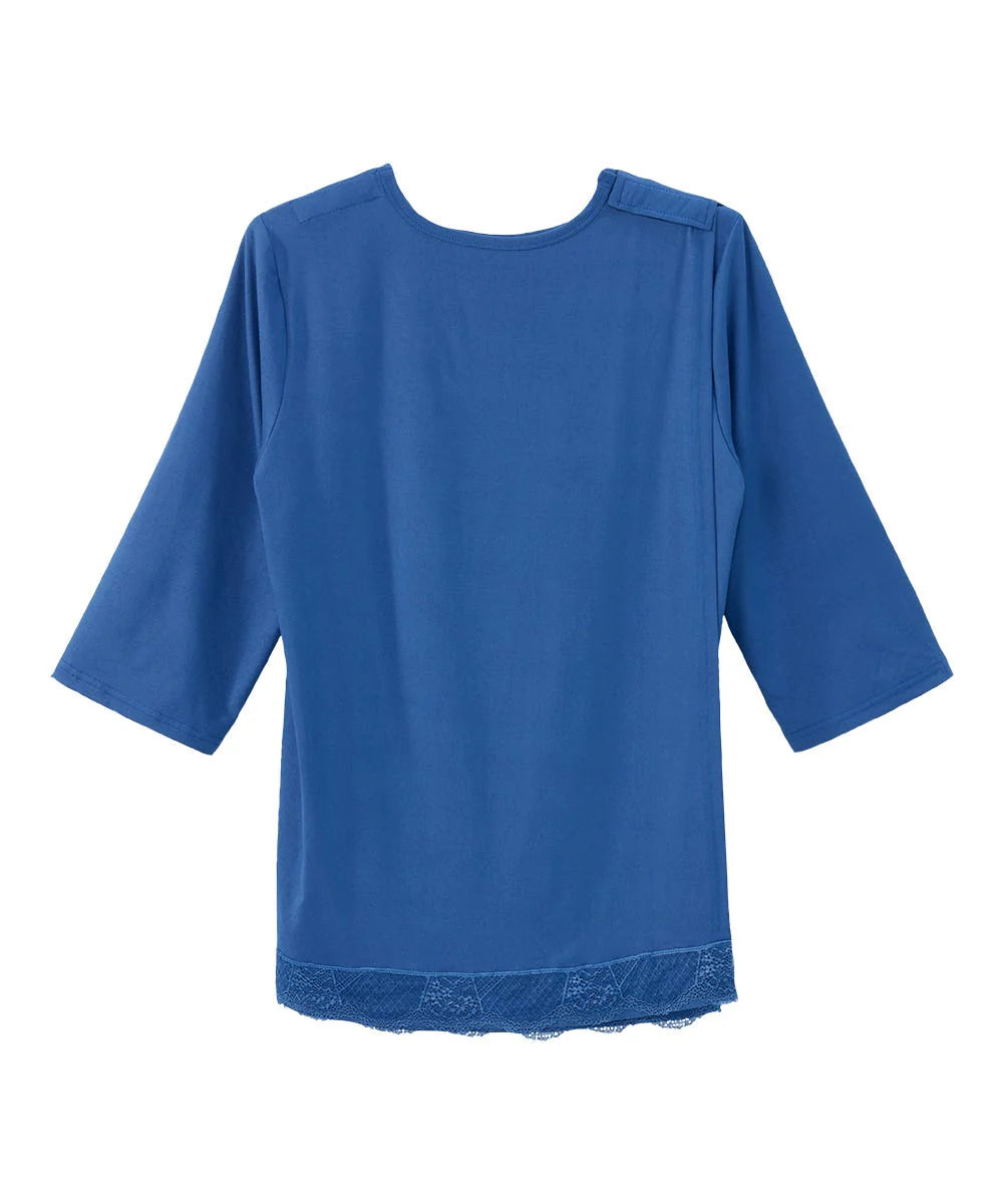 back of open back blouse fully closed 