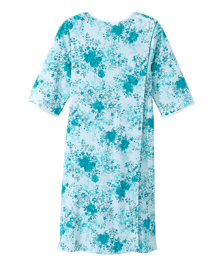 Women's Knit Nightgown with Back Overlap