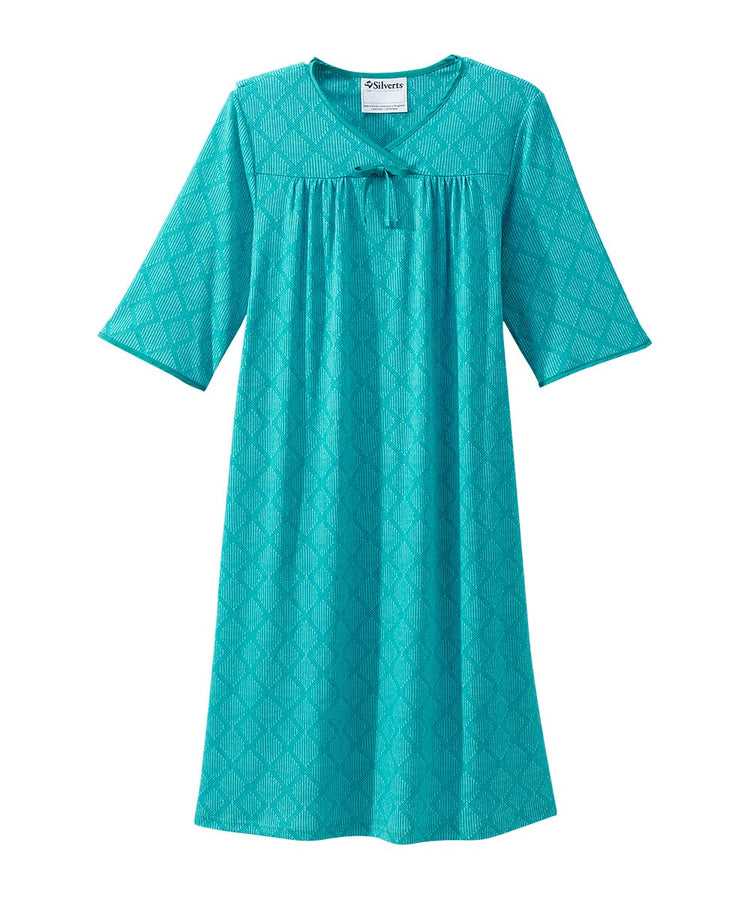 Women's Knit Nightgown with Back Overlap