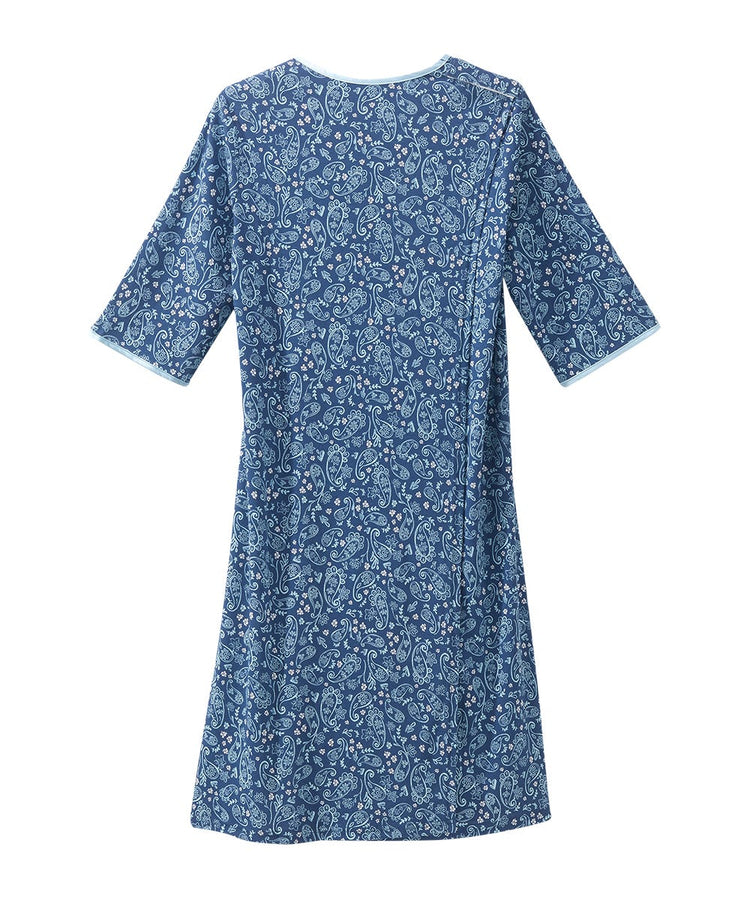 Women's Knit Nightgown with Back Overlap