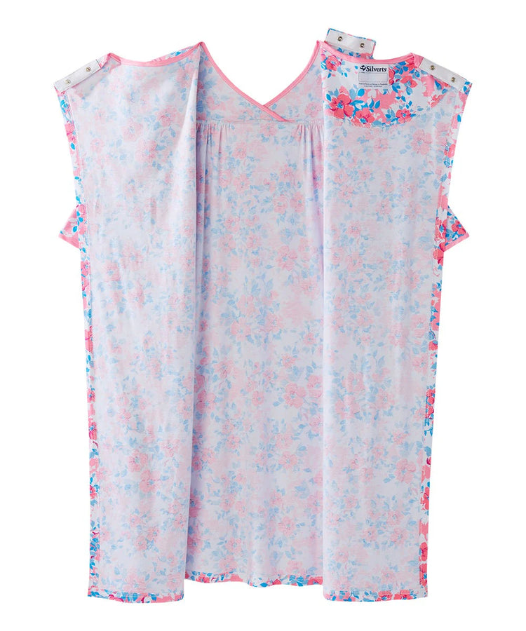 Women's Knit Nightgown with Back Overlap