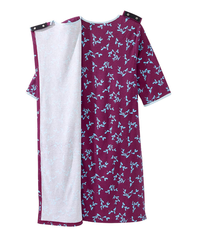 Women's Knit Nightgown with Back Overlap