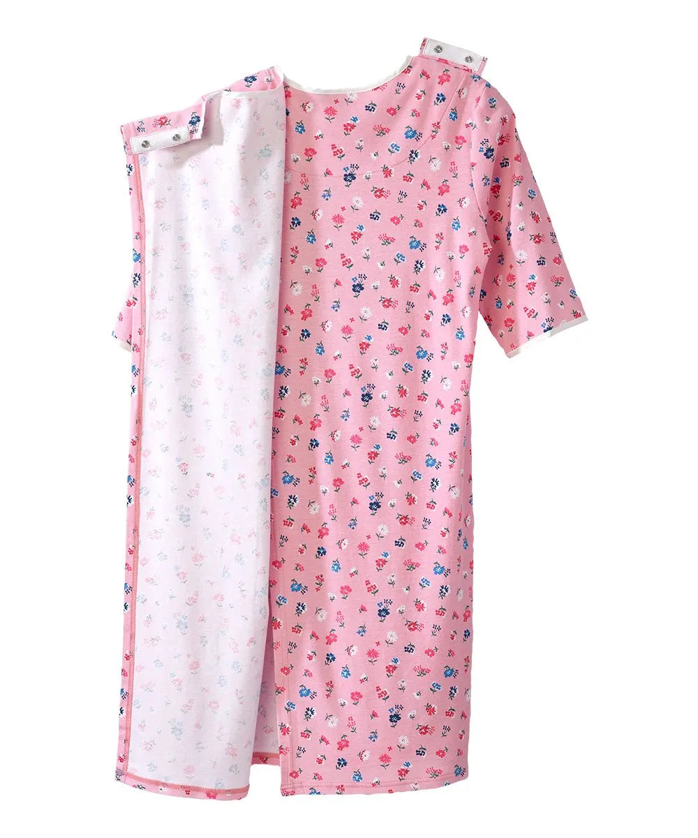 inside of the sweet florals Women's Knit Open Back Nightgown