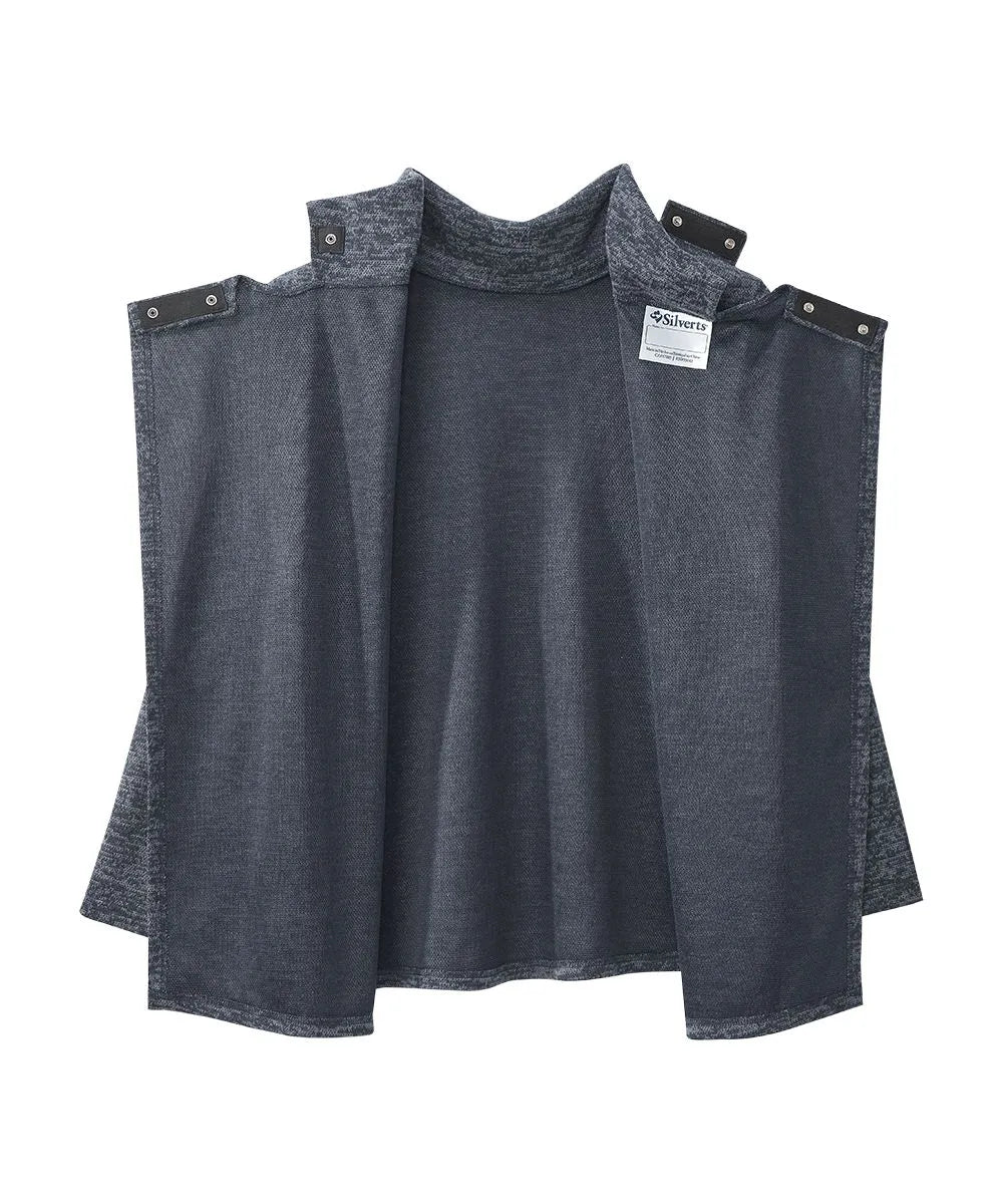 Women's Cowl Neck Top with Back Overlap Blue Stone Open