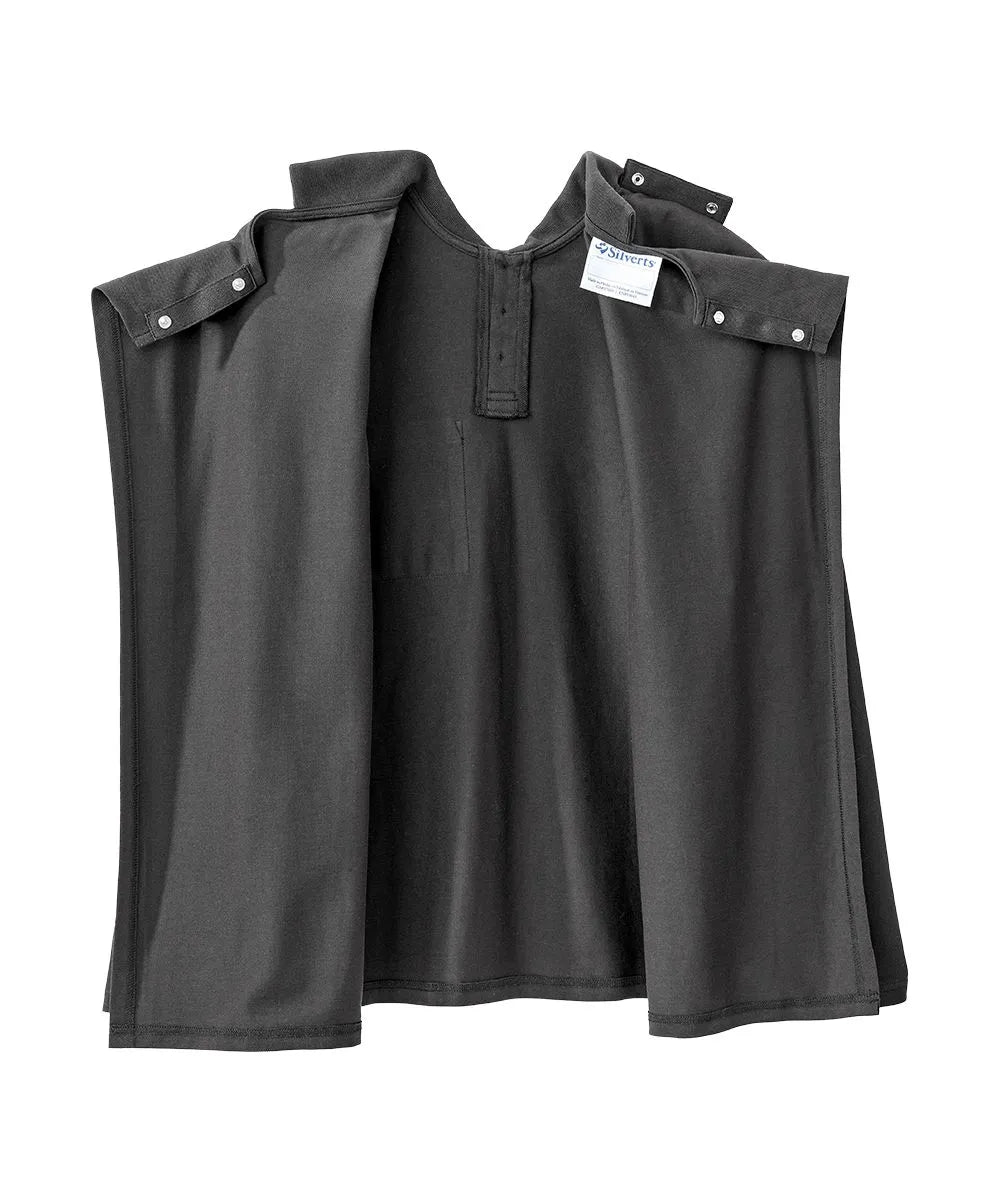 june adaptive mens long sleeve polo shirt with open back in Black