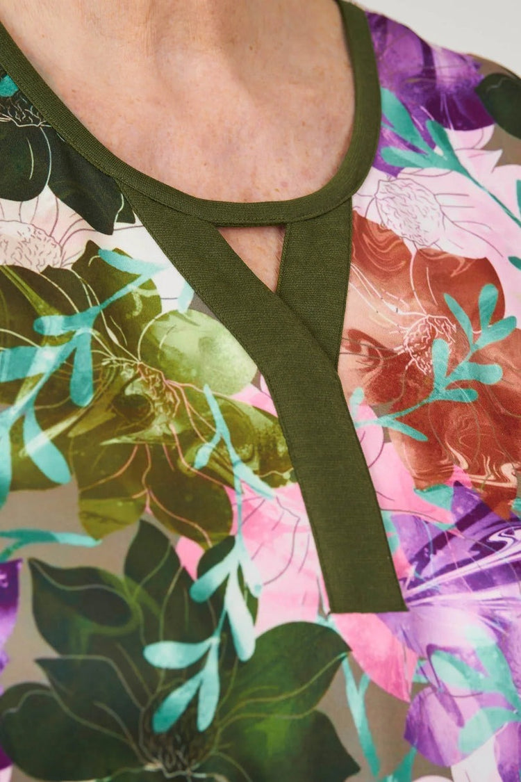 Women's Open-Back Floral Shirt for Assisted Dressing | Easy-Dress Snap Closure Adaptive Top