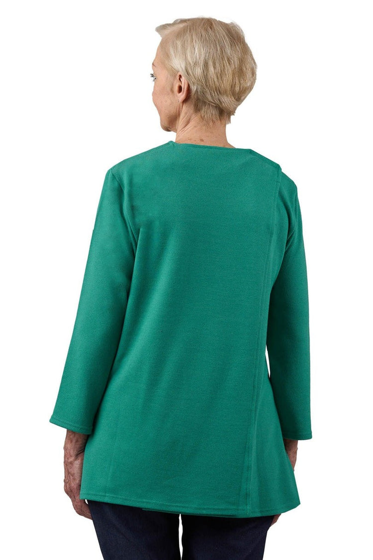 Open-Back Long Sleeve Shirt for Easy Assisted Dressing | Easy-Dress Snap Closure Adaptive Top