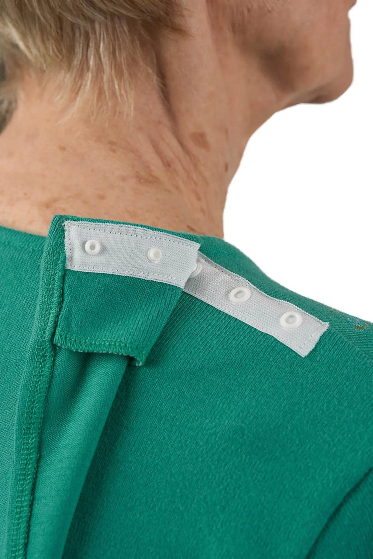 Open-Back Long Sleeve Shirt for Easy Assisted Dressing | Easy-Dress Snap Closure Adaptive Top