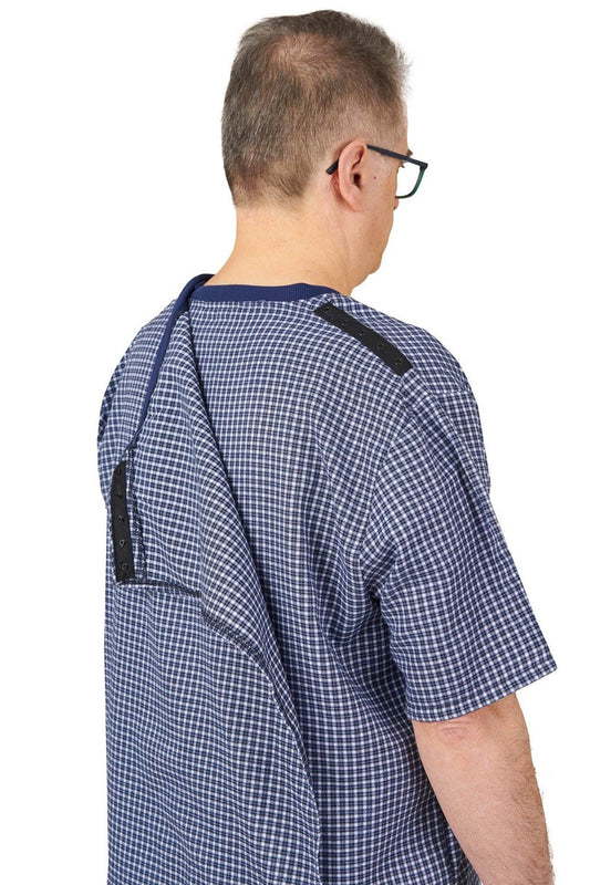 Men’s Open-Back Easy Dressing Sleepwear Set | Assisted Dressing Snap Closure Comfort Adaptive Pajama Set