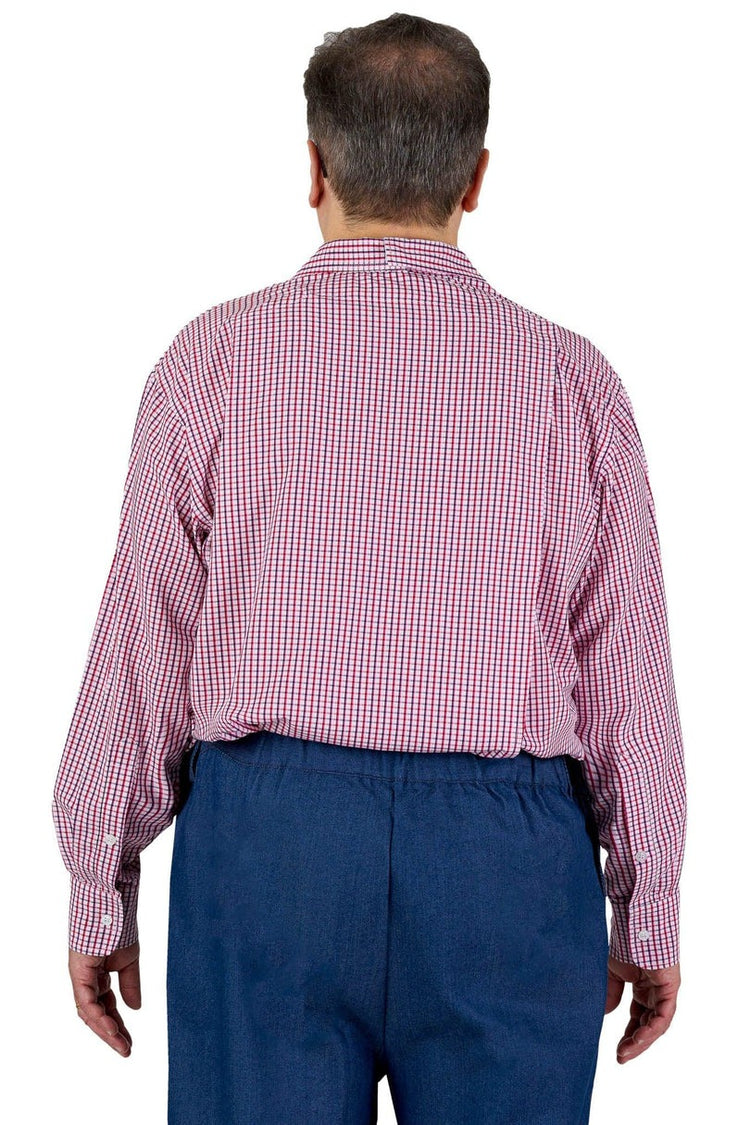 Men’s Adaptive Back-Opening Bamboo Sport Shirt | Easy-Dress Velcro Cuff Design