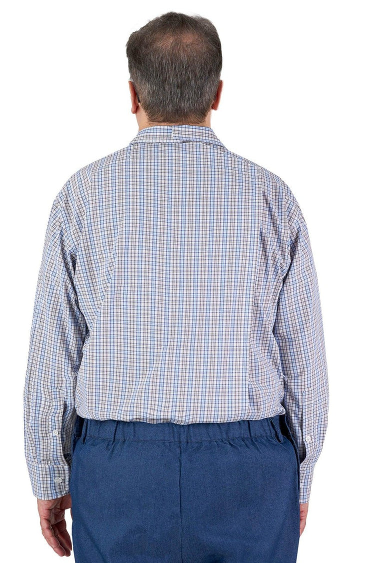 Men’s Adaptive Back-Opening Bamboo Sport Shirt | Easy-Dress Velcro Cuff Design