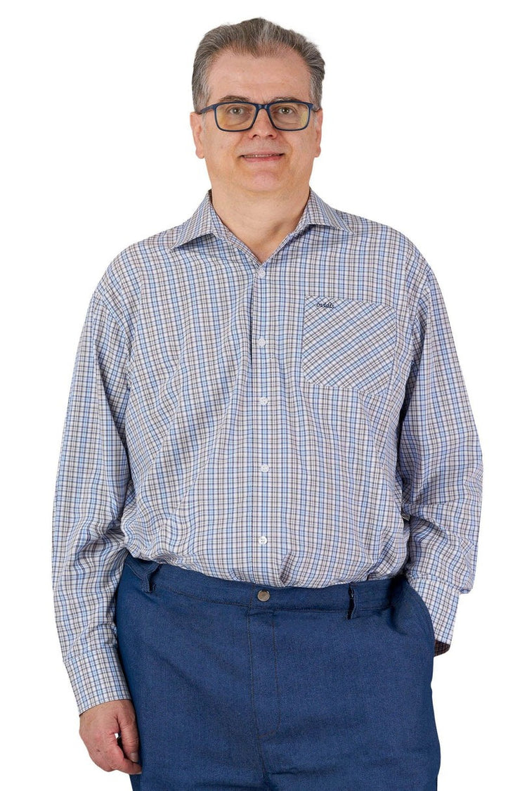 Men’s Adaptive Back-Opening Bamboo Sport Shirt | Easy-Dress Velcro Cuff Design