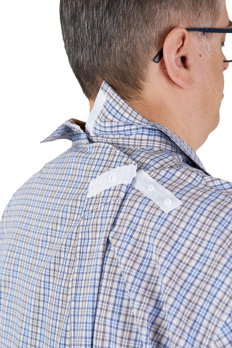 Men’s Adaptive Back-Opening Bamboo Sport Shirt | Easy-Dress Velcro Cuff Design