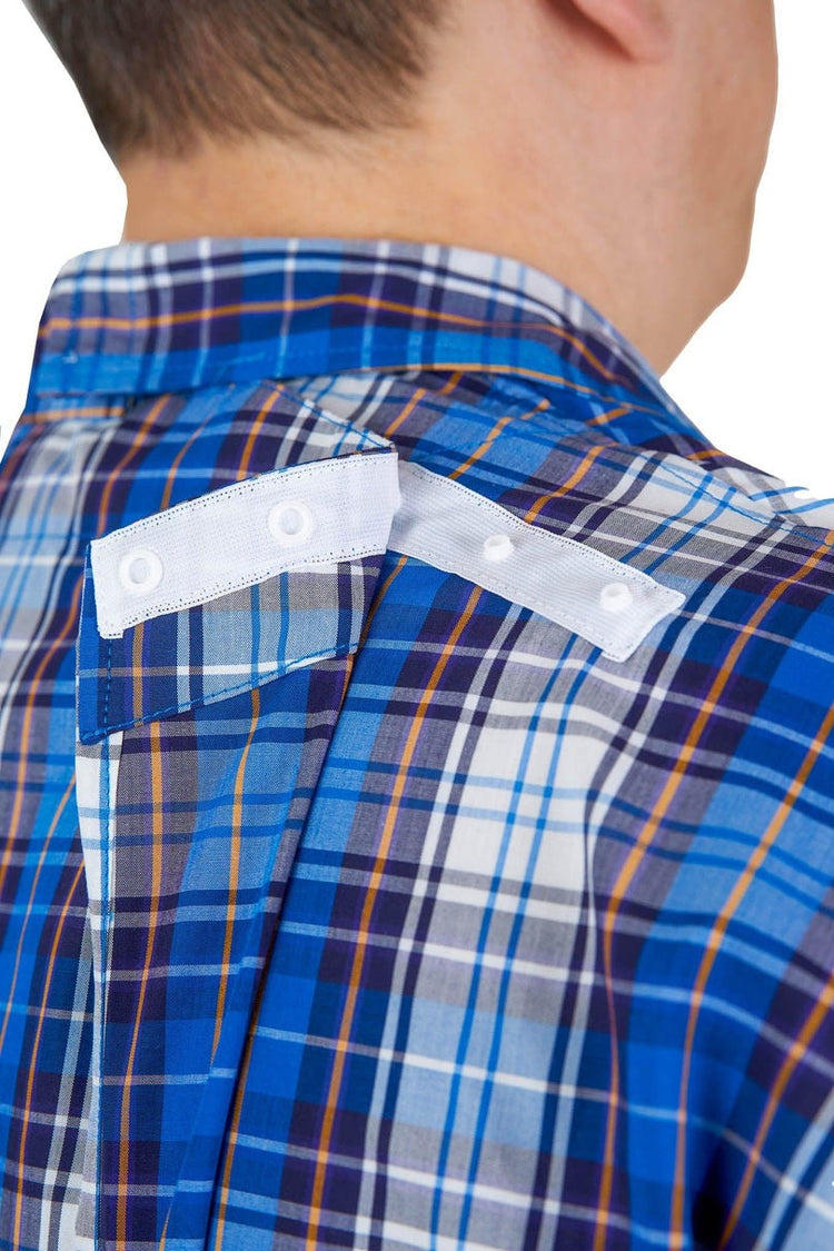 Men’s Adaptive Back-Opening Bamboo Sport Shirt | Easy-Dress Velcro Cuff Design