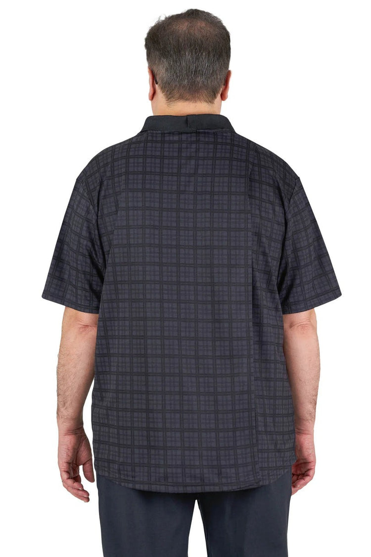 Men’s Adaptive Back-Opening Knit Polo Shirt |Assisted Dressing Snap Closure Comfort Top