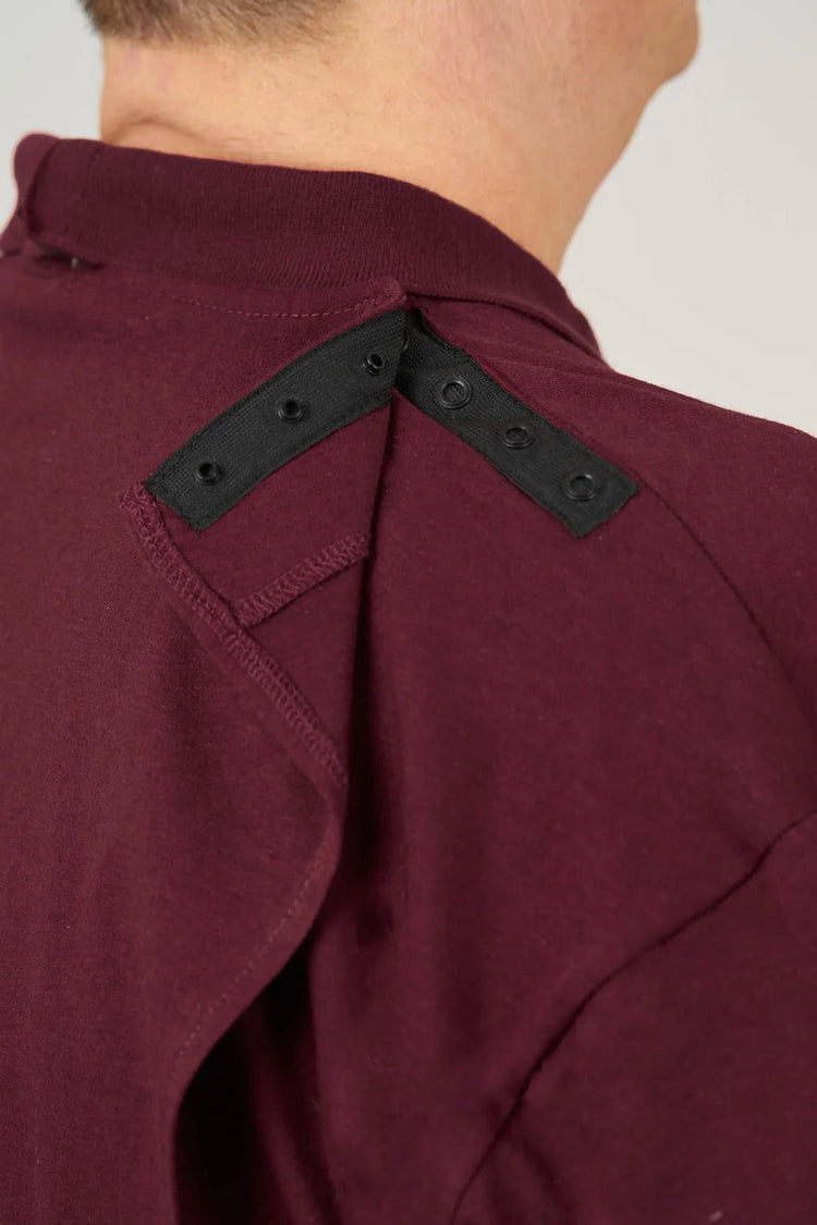 Men’s Adaptive Back-Opening Knit Polo Shirt |Assisted Dressing Snap Closure Comfort Top