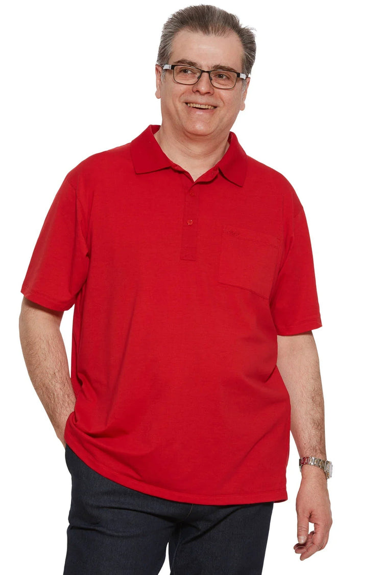 Men’s Adaptive Back-Opening Knit Polo Shirt |Assisted Dressing Snap Closure Comfort Top