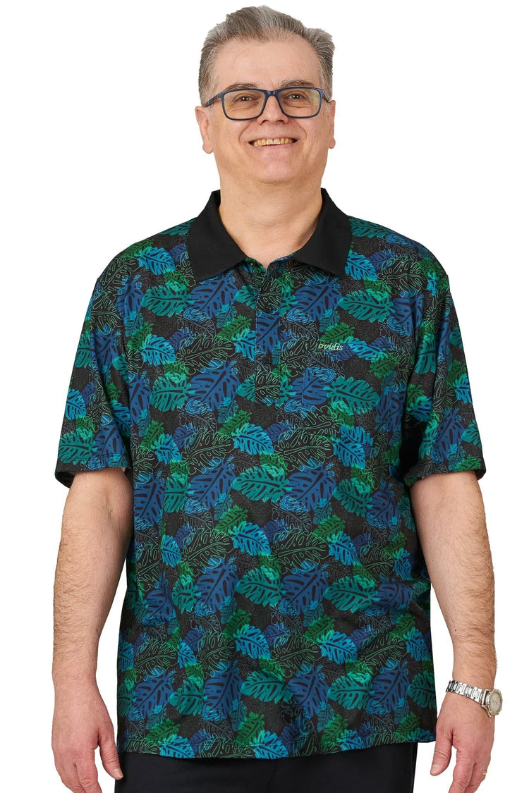 Men’s Adaptive Back-Opening Knit Polo Shirt |Assisted Dressing Snap Closure Comfort Top