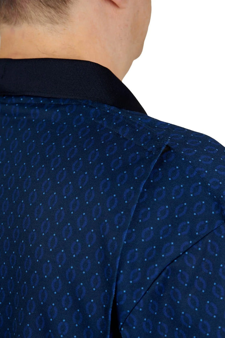 Men’s Adaptive Back-Opening Knit Polo Shirt |Assisted Dressing Snap Closure Comfort Top