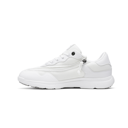 Unisex Supportive Memory Foam Shoes with Front Zipper Access Voyage White
